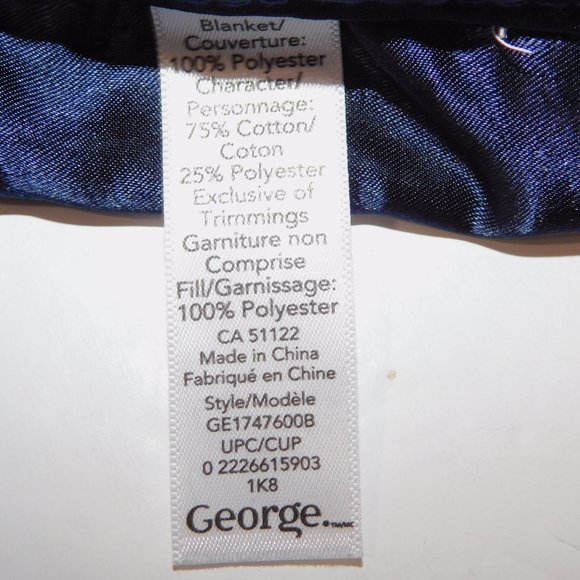 George Blue Teddy Bear Striped Plush Security Blanket baby lovey nunu Soother - Picture 4 of 5